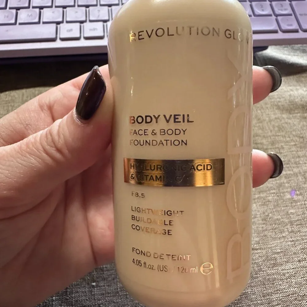 Revolution Glow-Body Veil Foundation - Color F8.5 - 4.05fl oz 120ml *** NEW ***